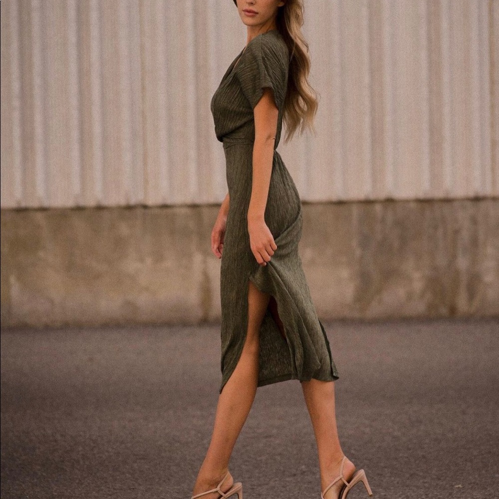 All in favor green elegant dress
